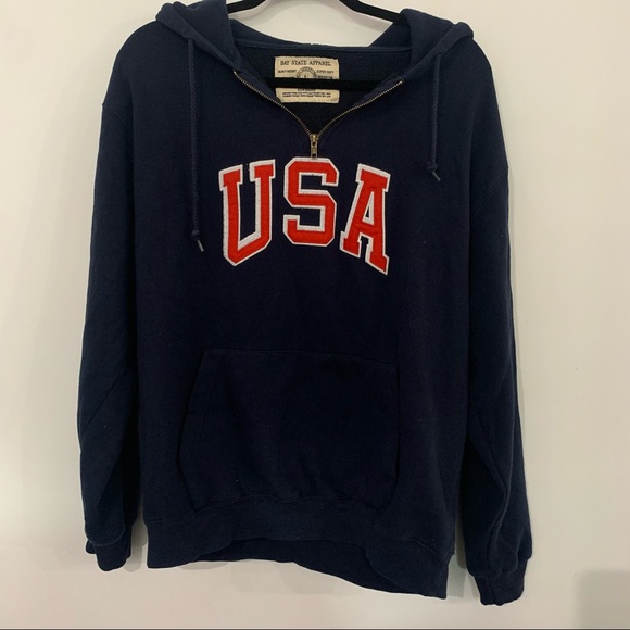 bay state apparel Tops - USA Quarter Zip Sweatshirt